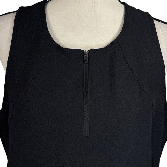 Spyder Medium 1/4 Zip Crepe Dress Lightweight Stretch Sleeveless Pockets Black - Picture 2 of 12